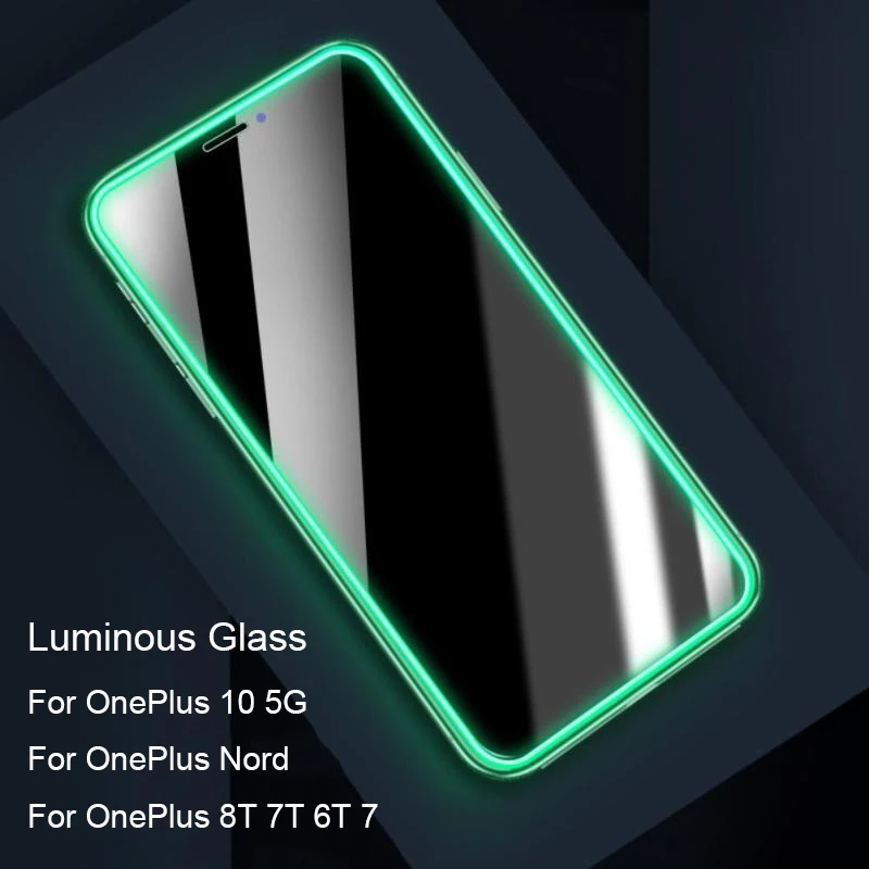 

Luminous Glass Screen Protective For OnePlus 10 5G 8T 7T 6T 7 Tempered Film Protector Screen For Oneplus Nord Glowing Glass Film