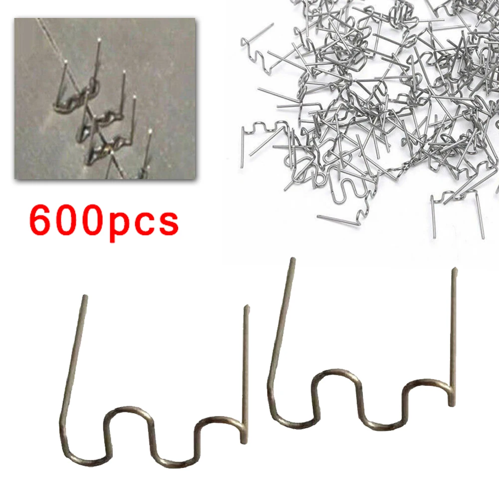 

600Pcs Hot Stapler Plastic Car Damaged Bumper Stainless Steel Silver Durable