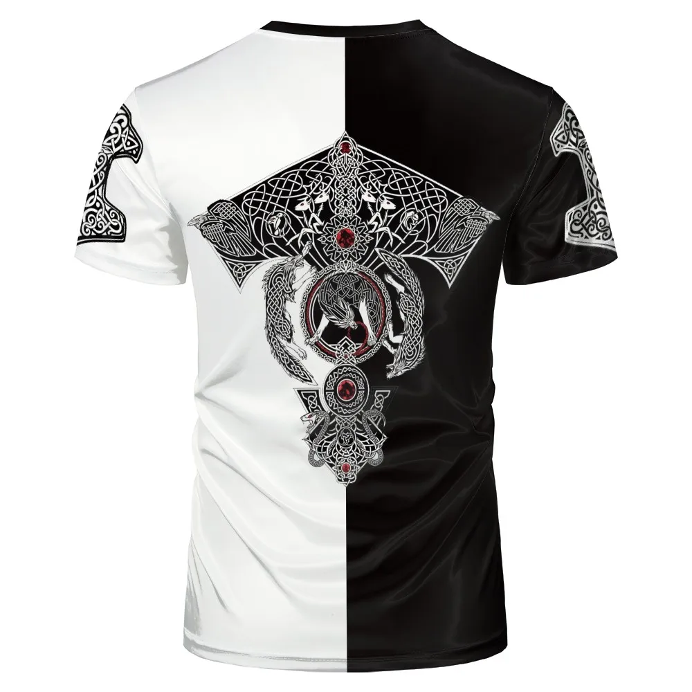 

2021 new 3D T-shirt mythical printing T-shirt retro Egyptian totem T-shirt casual men and women round neck short-sleeved T-shirt