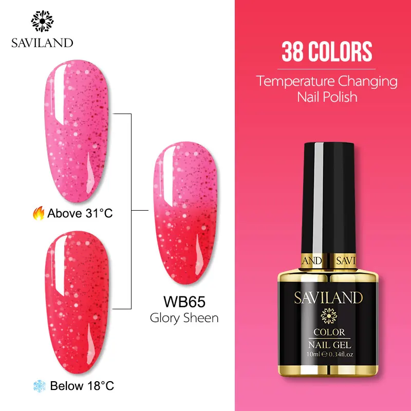 10ml WB65 Saviland 7 мл Тепловая температура изменение УФ-гель для ногтей изменение настроения Хамелеон Гель лак для ногтей цветной гель лак - Цвет: 10ml WB65