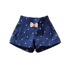 Летнее Детское платье для маленьких девочек, Футболки с бантом средние детские свободные повседневные брюки, детские костюмы на девочек в повседневном стиле От 3 до 7 лет шорты для девочек из хлопка; Модные резиновые сапоги с рисунком в горошек шорты 7164 01