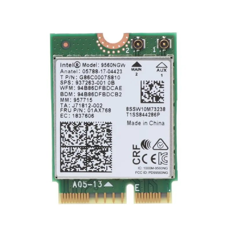 

1730M Intel 9560NGW Wireless-AC NGFF M.2 CNVio Dual Band Bluetooth 5.0 Wifi Card 01AX768