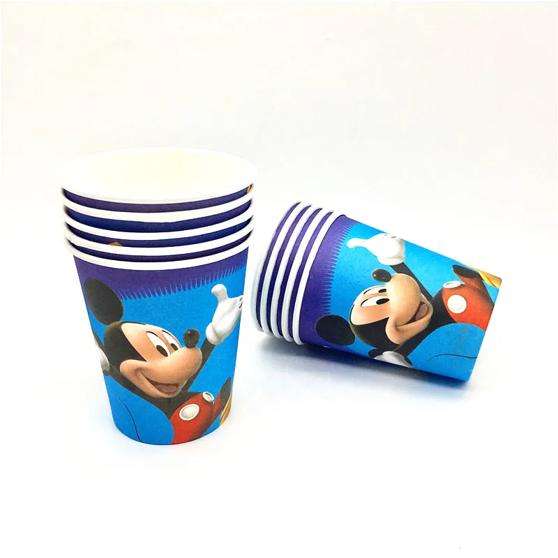 

80Pcs/50Pcs Blue Mickey Disposable Tableware Sets Cups Plates Napkin Gift Bag Baby Shower Kids Birthday Decorations Supplies