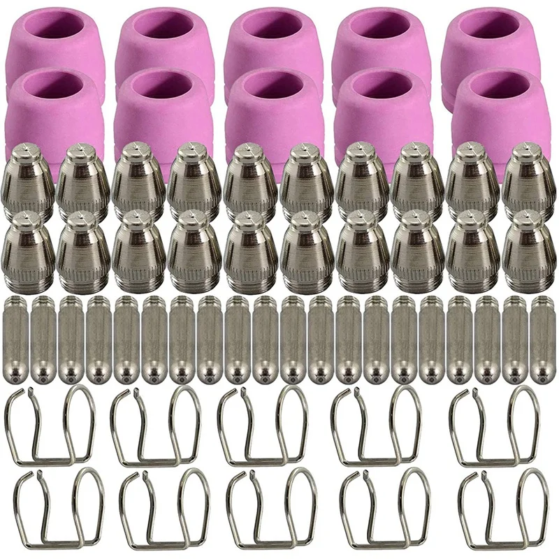 

Сварного шва SG-55 AG-60 WSD-60 плазменный резак фонарь комплект расходных материалов советы 40/50 / 60 Amp (60 шт.)