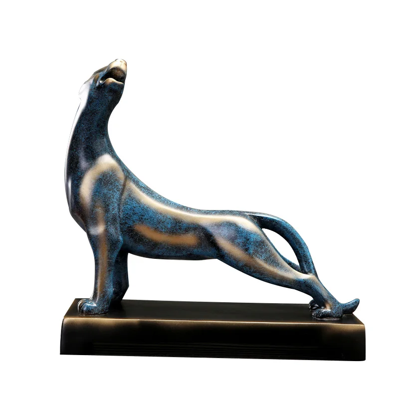 Абстрактная скульптура на удачу пантера домашний декор статуэтки из смолы