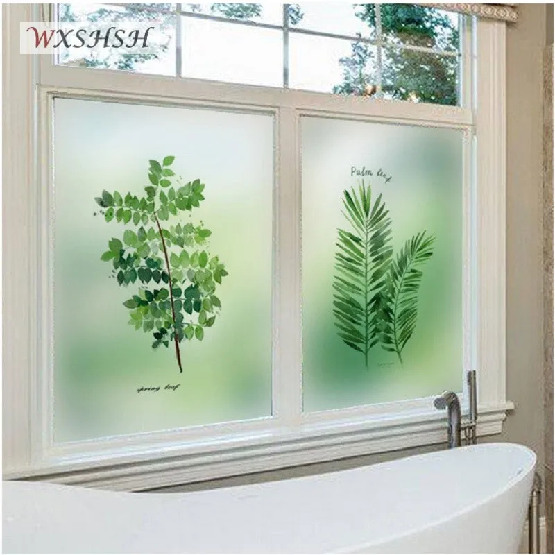 Нестандартный размер стеклянная наклейка ботанический узор защита
