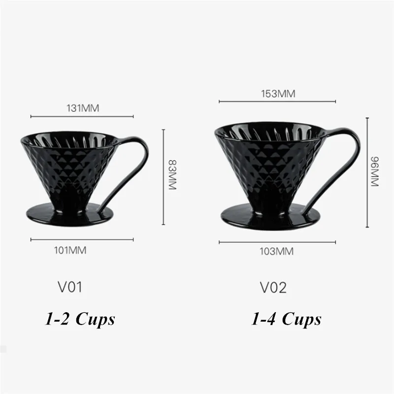 Керамические фильтры для кофе V60 кофейный фильтр чашка фарфор Перманентная