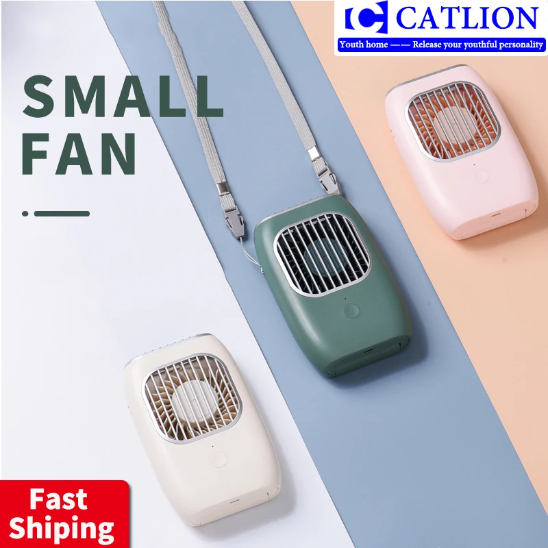 Beste Catlion Handsfree Neck Band Handsfree Opknoping Usb Oplaadbare Dual Fan Mini Luchtkoeler Zomer Draagbare 2000mA 5V