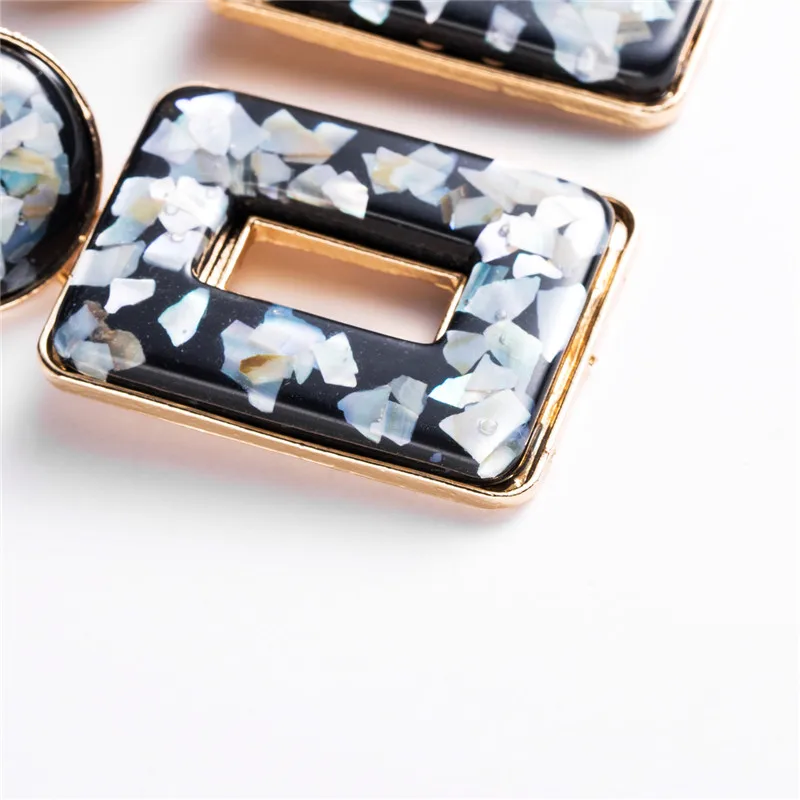 Большие серьги-подвески популярные женские вечерние квадратные серьги из