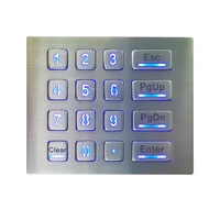 16 keys waterproof ip65 usb industrial keypads backlight metal keypad for lubricant management automation