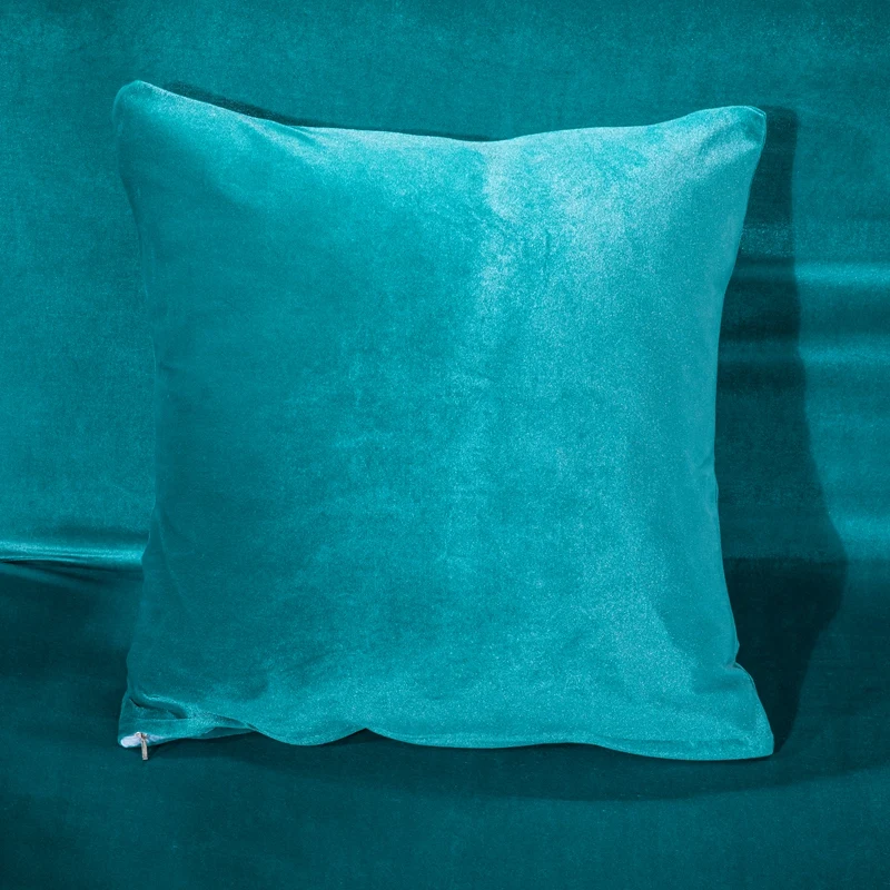 Цветные Бархатные чехлы для подушек однотонные Простые Декоративные наволочки