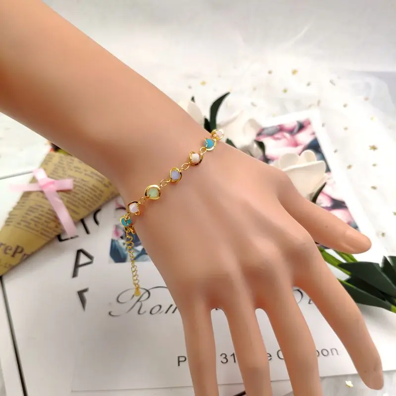 Цветной чехол с украшением в стиле Бохо медный камень браслет золотого и