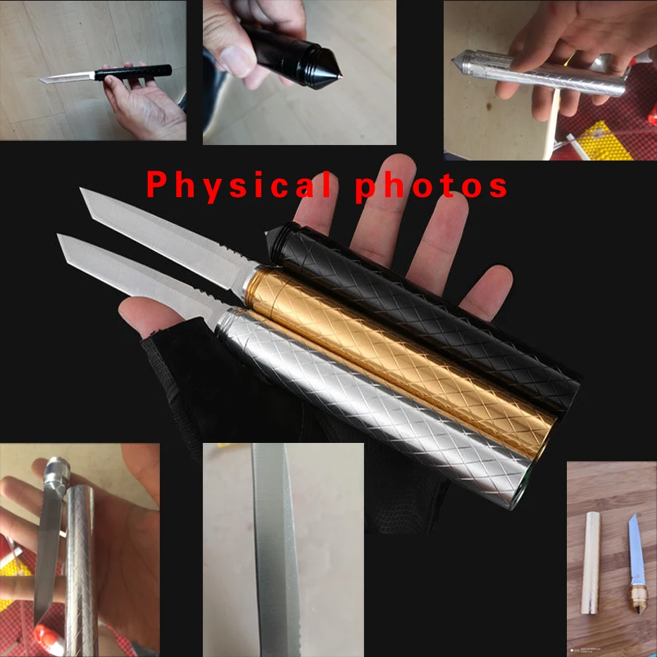 

Outdoor compass knife wild survival knife Pocket Knife Broken window cone