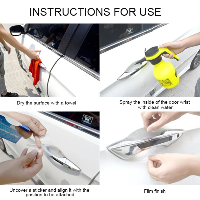 5 шт автомобильная ручка двери прозрачная защитная пленка Защитные пленки для