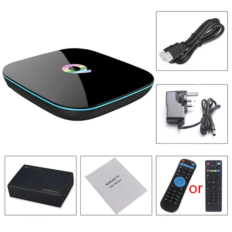 

H052 Q Plus Smart TV Box A-ndroid 9.0 TV Box 2GB-RAM/16GB ROM 2.4G WiFi 6K HDMI-compatible DLNA Smart TV BOX