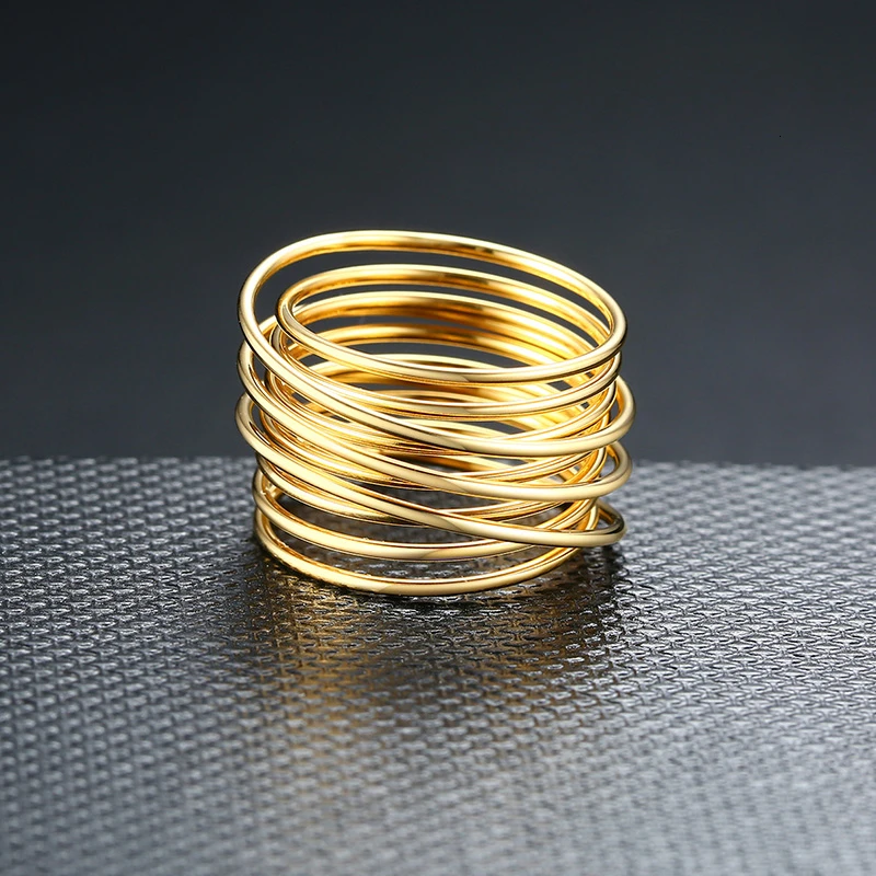 Модное женское кольцо бесконечность спиральная пружина нержавеющая сталь