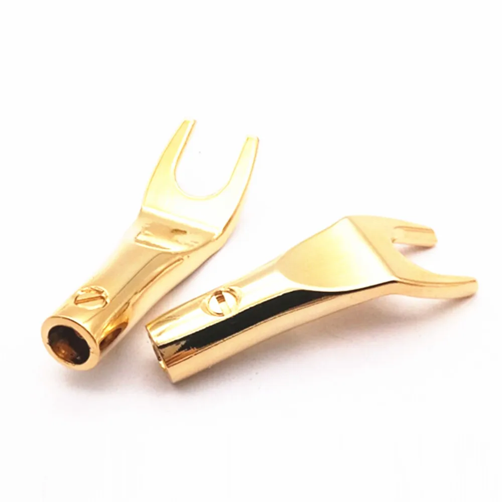 10 шт. u стиль Лопата Вилка типа &quotбанан&quot позолоченная тюнинговая вилка пайка