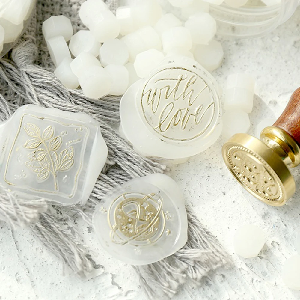 100 шт. Восьмиугольные белые бусины для запечатывания Одноцветный уплотнительный