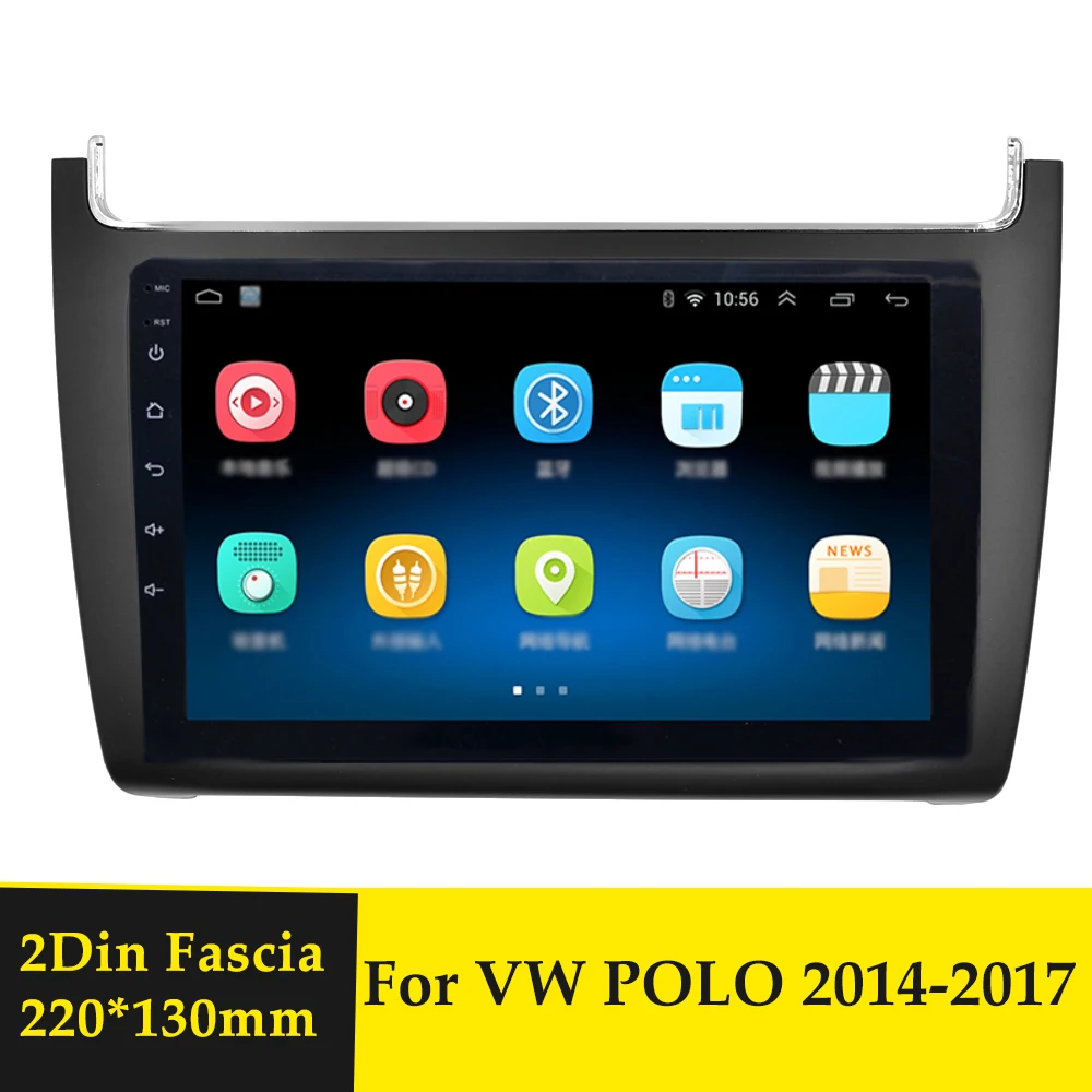 2 Din Автомобильная радиоустановка Fascia ДЛЯ VW Polo 2014 2017 стереопанель крепление для