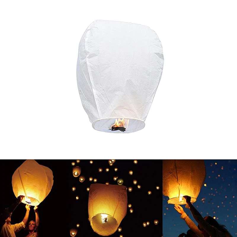 

Chinese Paper Sky Flying Wishing Lanterns Fly Lamps Light Party Wedding Decor