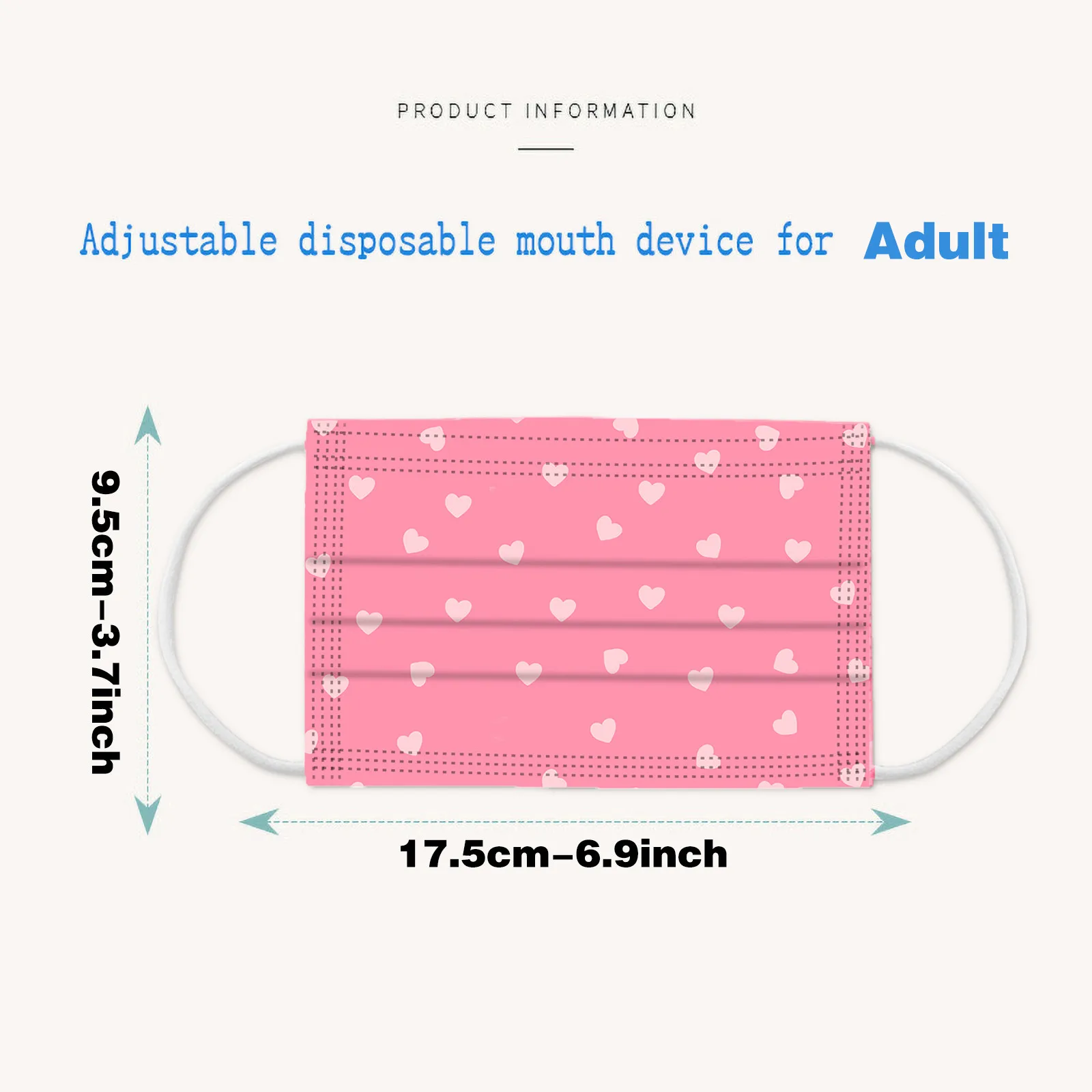 

50PC Adult Masks Valentine's Day Printing Breathable Disposable Three-layer Mask Breathable Protective Face Mouth Mascarilla