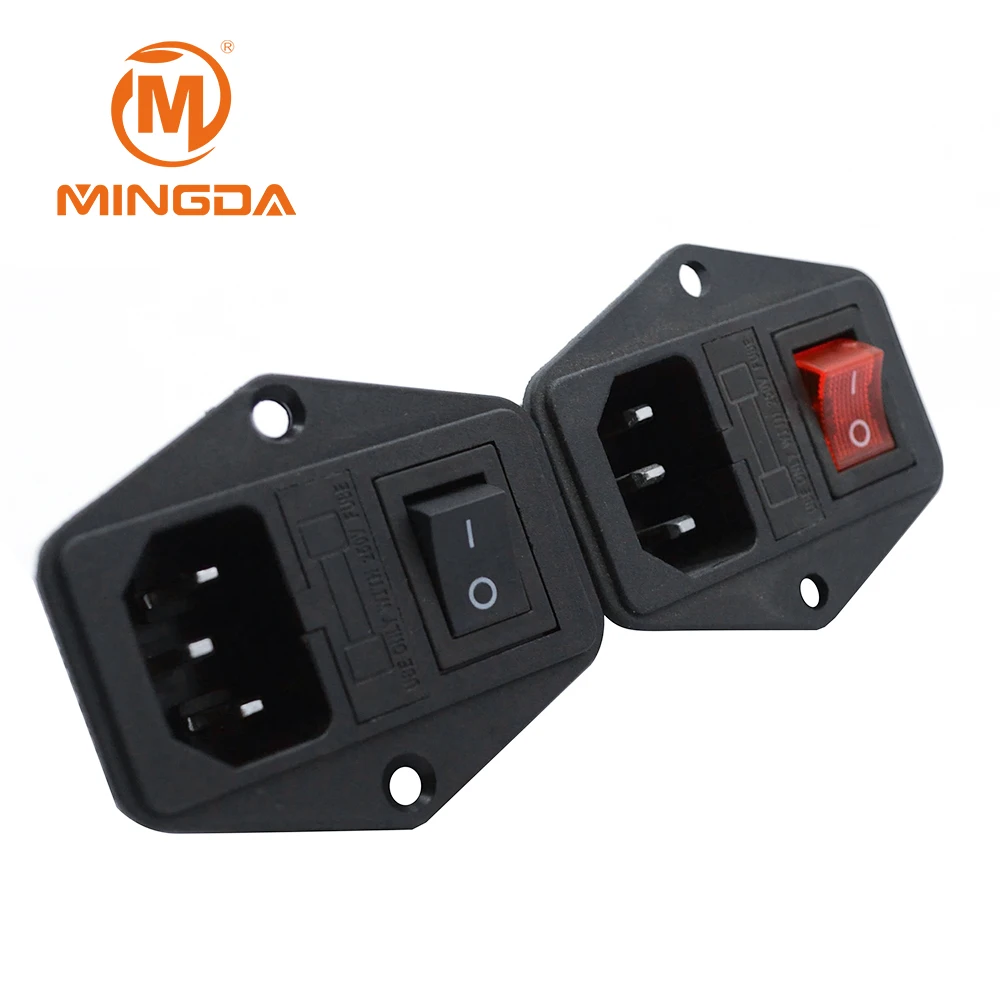 

10A/15A 250V AC Power Socket with Rocker Switch 3 in 1 with/without Fuse t Red Black 3D Printer parts