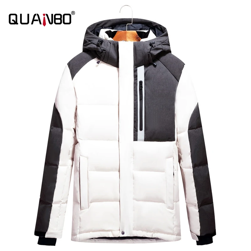 Зима 2020 новинка повседневная и модная мужская короткая куртка QUANBO на утином пуху