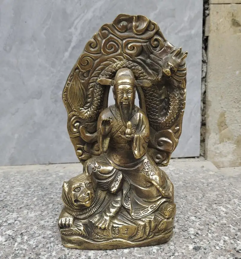 

Archaize brass ride tiger Medicine King Sun Simiao crafts statue