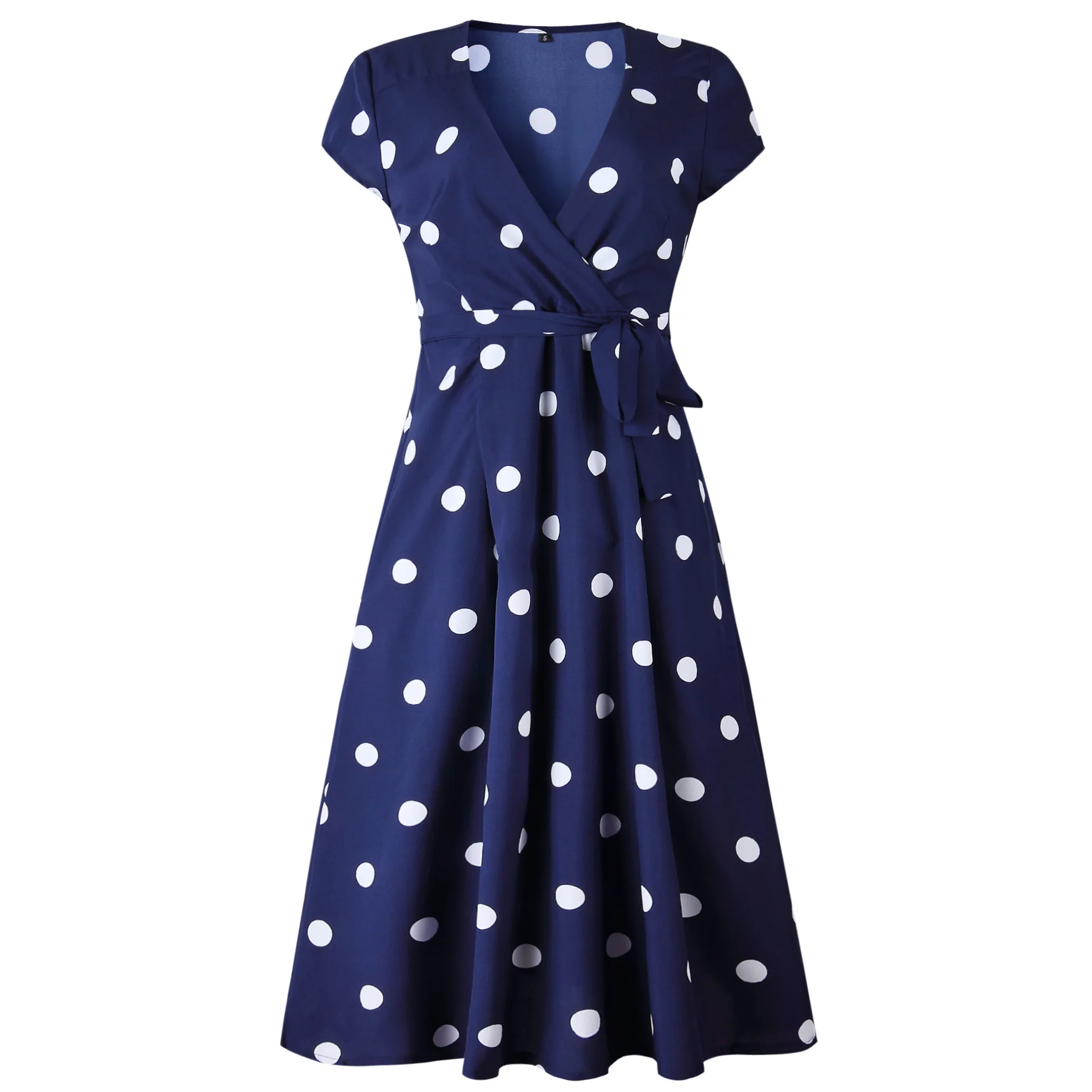 

Women Summer Maxi Dress 2020 Vintage Sweet Party Print Top Clothes Casual Sexy Dress Beach Dress Clothing Polka-dot boho Dresses