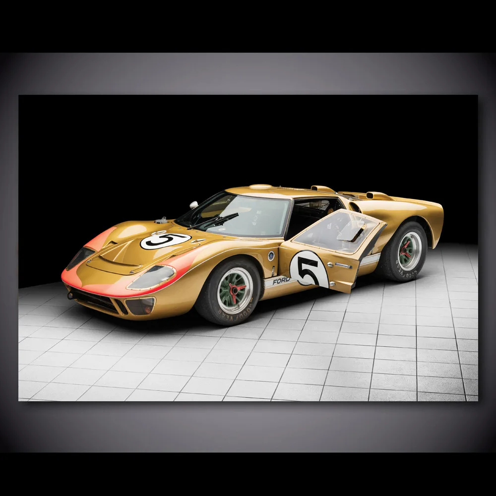 Картины на стену спортивный автомобиль Fords GT40 1966 24 часа от Le Mans художественные