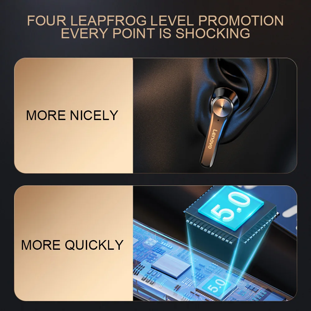 

2021 New Lenovo Wireless Earphone QT81 Bluetooth 5.0 Earbuds 40mAh Battery Intelligent Noise Reduction For Android Phone