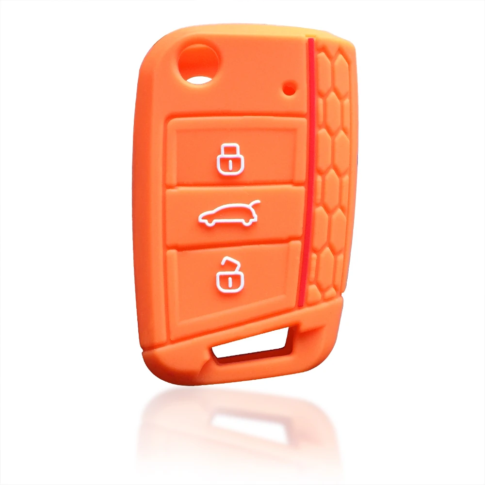 Силиконовый чехол для ключа Skoda Octavia A7 KAMIQ 2021 Rapid Karoq Fabia Seat Leon Ibiza Ateca VW Polo Golf 7 Tiguan T Roc
