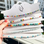 FAMSHIN модный прямой валиковый шов короткое колье для женщин в богемском стиле для девочек цветные рукодельные нити ожерелья воротник ювелирные изделия