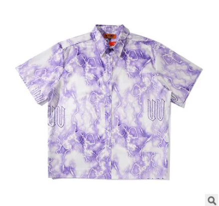 

Long Sleeve Hip Hop Shirts Mens Cool Harajuku Lightning Shirts Male Casual Shirts Streetwear Fashion Korean Summer Shirt Male