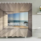 Сценическая морская внешняя стеклянная занавеска для душа с пейзажем, водонепроницаемая декоративная занавеска для ванной комнаты, роскошная занавеска для душа