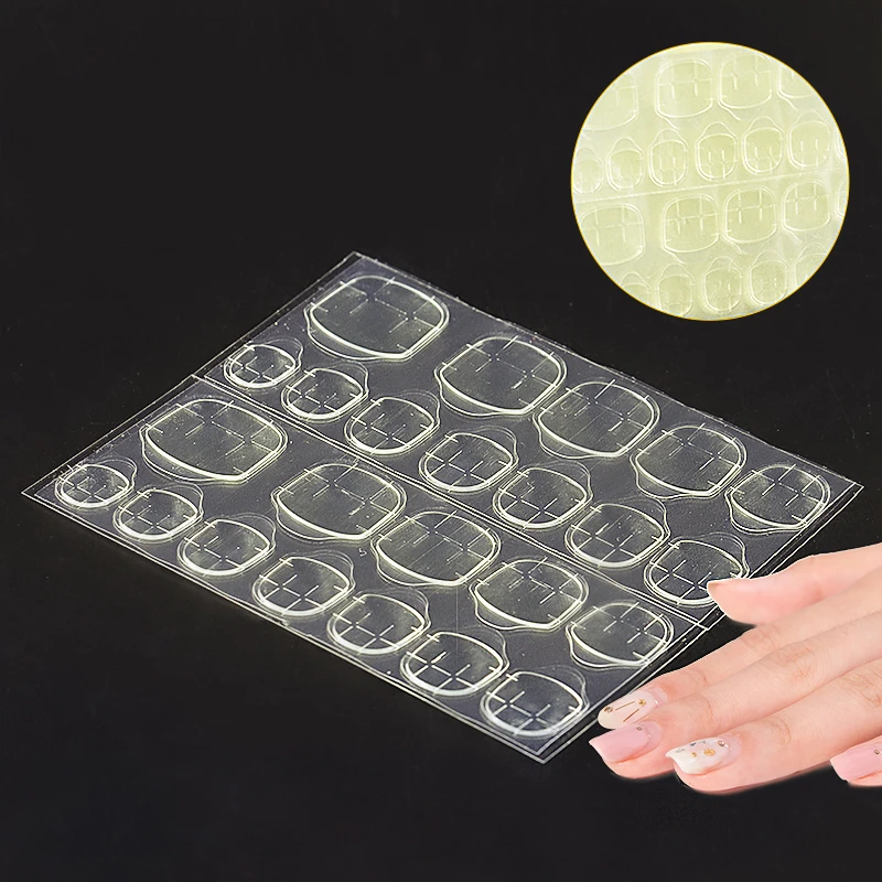 2/5 листов водостойкий клей для ногтей желтые желеобразные двусторонние клейкие