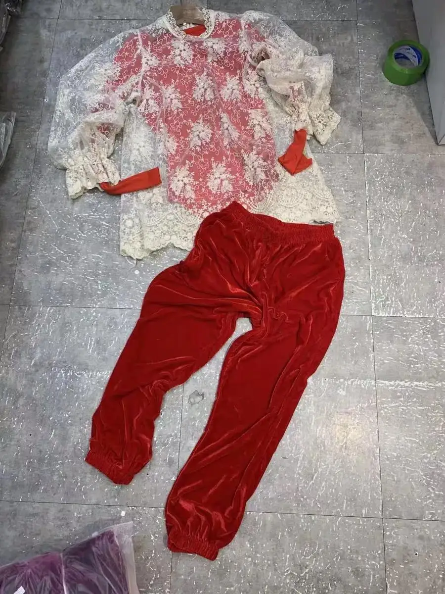 Женские длинные брюки с поясом на резинке повседневные однотонные фонариками