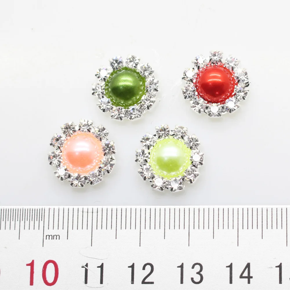 10 шт./14 мм жемчужные свадебные алмазные пуговицы стразы аксессуары для волос