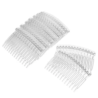lurrose 10pcs hair side clip combs 14 teeth bridal wedding veil comb for women girls ladies transparent
