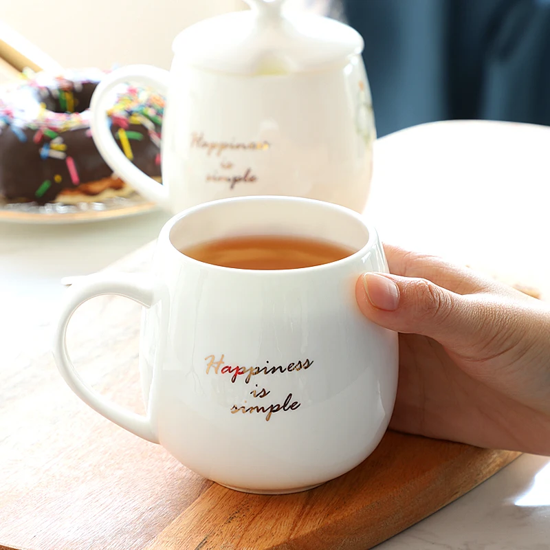 400 мл корейский цветок чашка с кофе костяная китайская кружка крышкой креативная