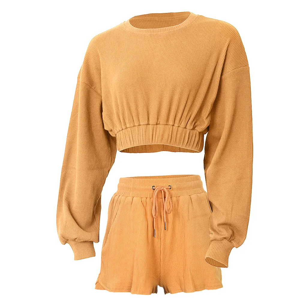 

100% Cotton 2PCS Yoga Set Casual Sport Suit Workout Clothes For Women Outfit loose Gym Suit sportwear Women Set Long Sleeve Top