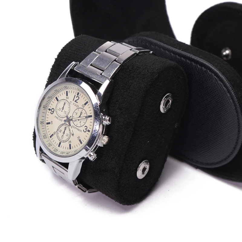

Watch Case for Men - Watch Roll Travel Case - Storage Organizer and Display Black Watch Roll Cases watch travel case for men le