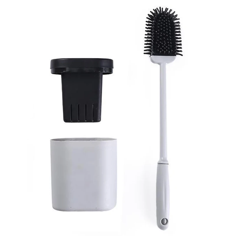 

Toilet Bowl Brush and Holder for Bathroom Wall-mounted Space Saving Sturdy Deep Cleaning Brush BJStore