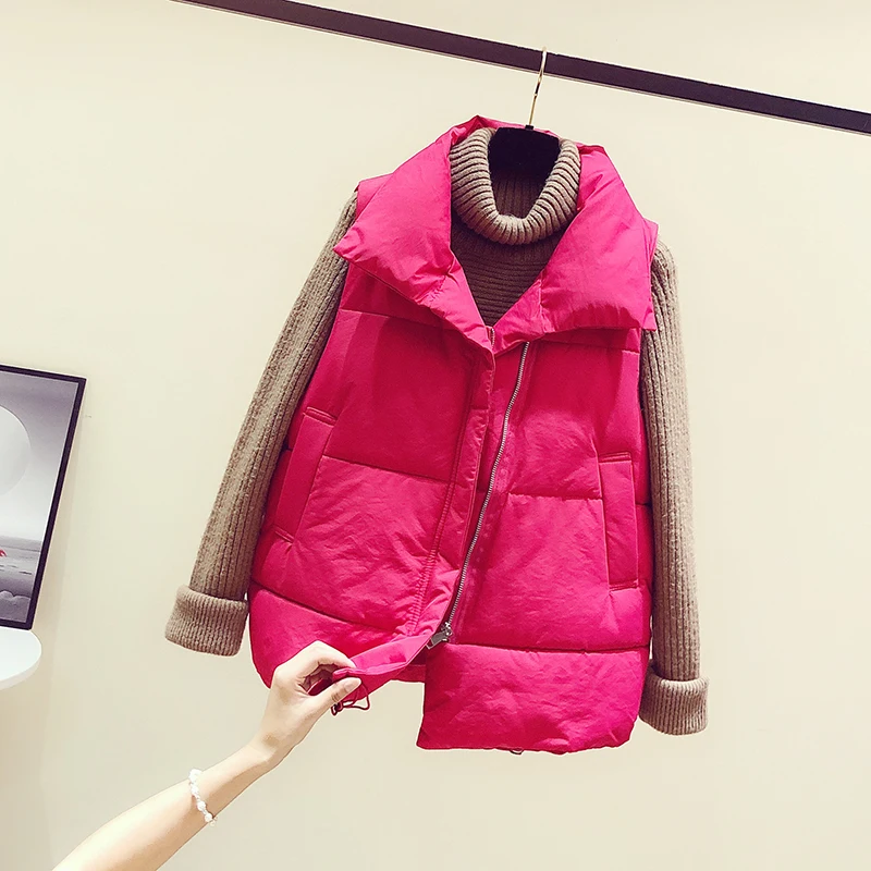 Женский Теплый жилет без рукавов повседневный плотный зеленого бежевого или