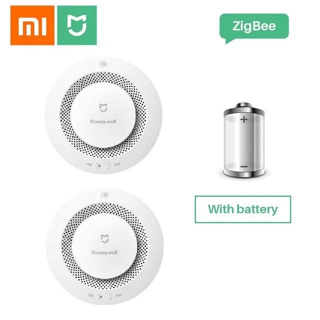 2PCS Mijia Honeywell пожарная сигнализация датчик дыма детектор газа работает с многофункциональным шлюзом 2 умный дом Безопасность приложение управление - Цвет: 2PCS
