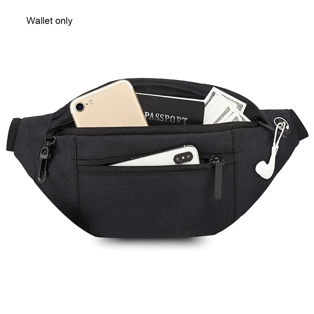 

Waist Bag 3 Zip Sports Exercise Travel Running pack Purse Male Casual Large Phone Belt Bag Pouch Phone Bag Fanny Banana Bag