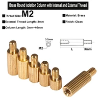 502010pcs m2 round brass male to female standoff motherboard spacer screws isolation column with internal and external thread