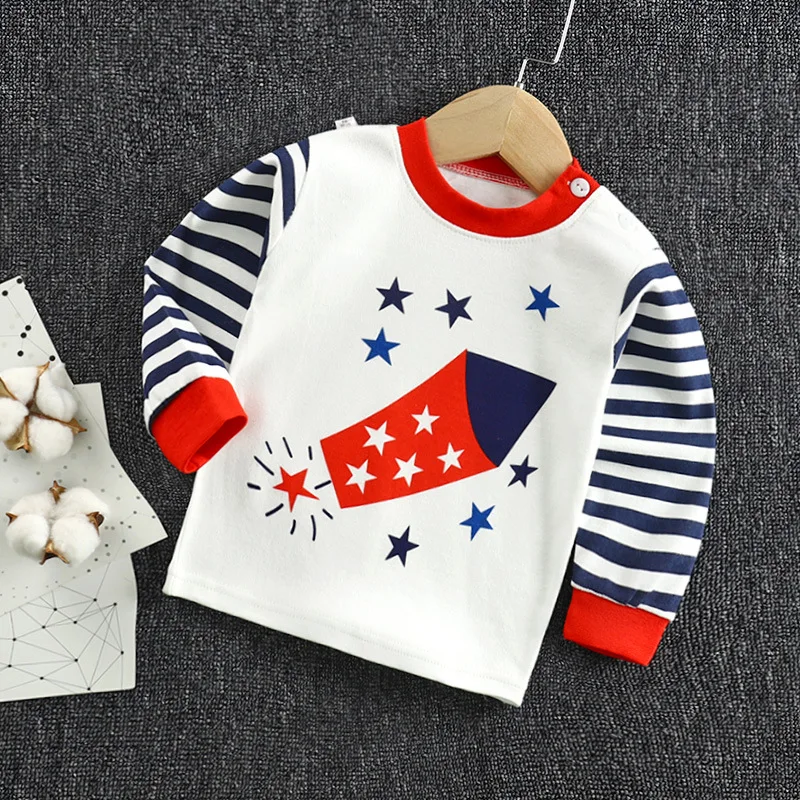Boys Girls Cartoon Long Sleeve T Shirts Summer Baby Boys Cotton Clothes T Shirts Children Printed Tops Tees Kids Clothing 18M-5T - Цвет: 20
