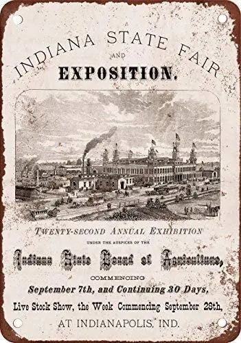 Металл 1874 Индиана Государственная Ярмарка экспозиция ретро|Таблички и знаки| |