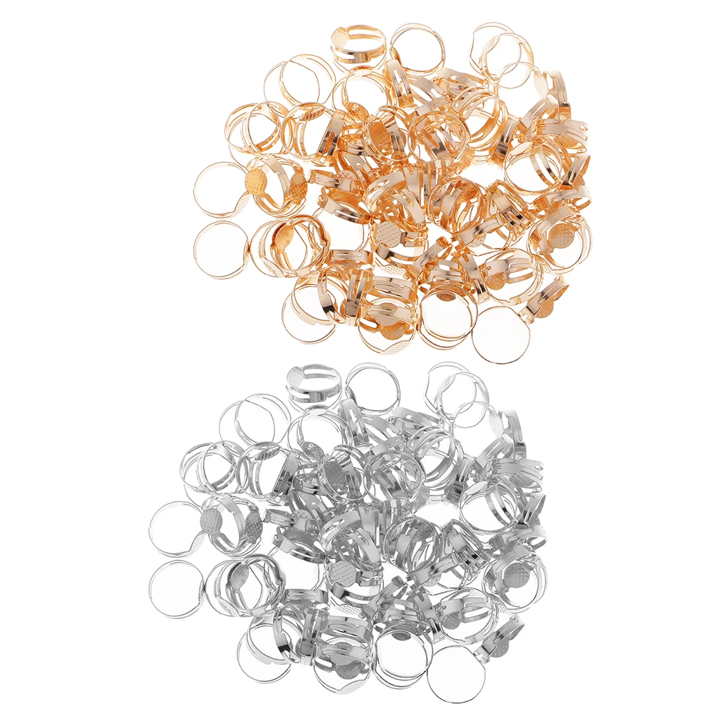 

200x Adjustable Blank Ring Base Ring Settings DIY Craft Jewelry Findings 8mm